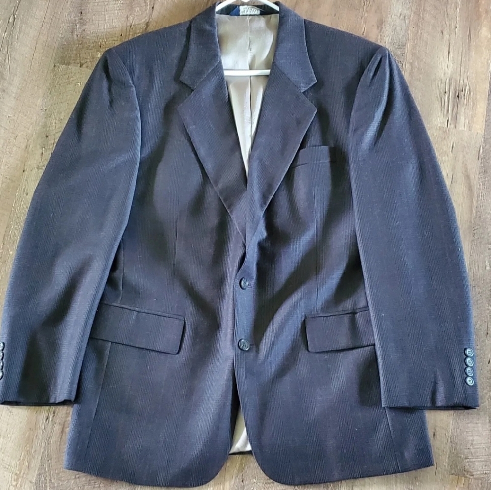 Jos A Bank Sz 42R Brown Executive Collection Plaid 100% Wool Blazer Sport Coat